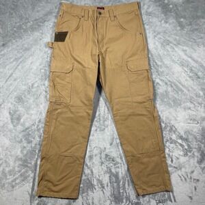 Wrangler Men's Tan Carpenter Cargo Pants Work‎ Utility Size 32(33)x32 Workwear